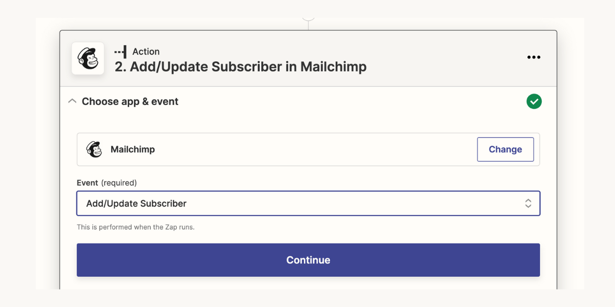 Add/update subscriber in Mailchimp