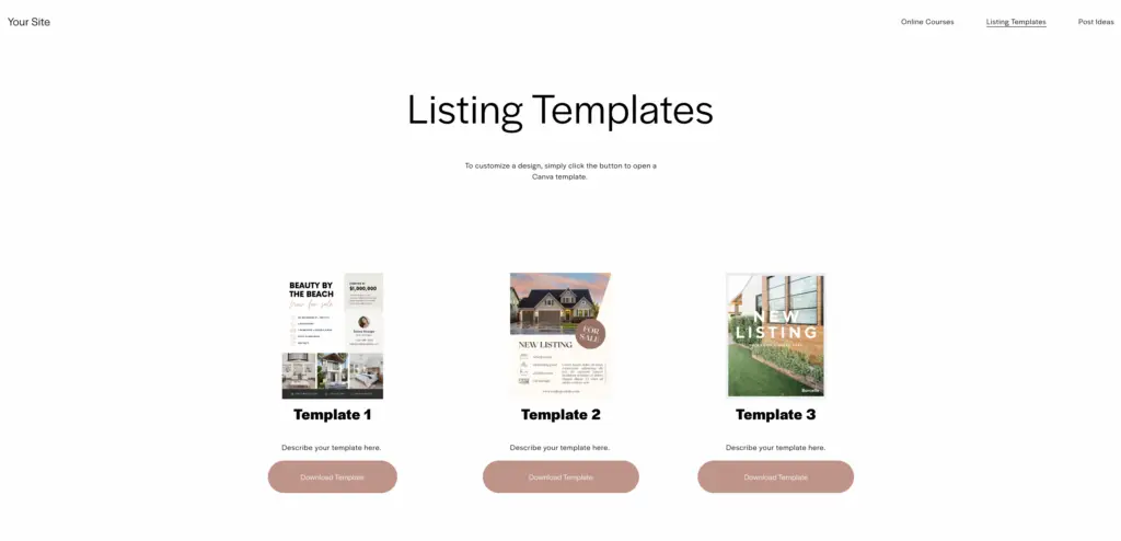 Real estate social media templates