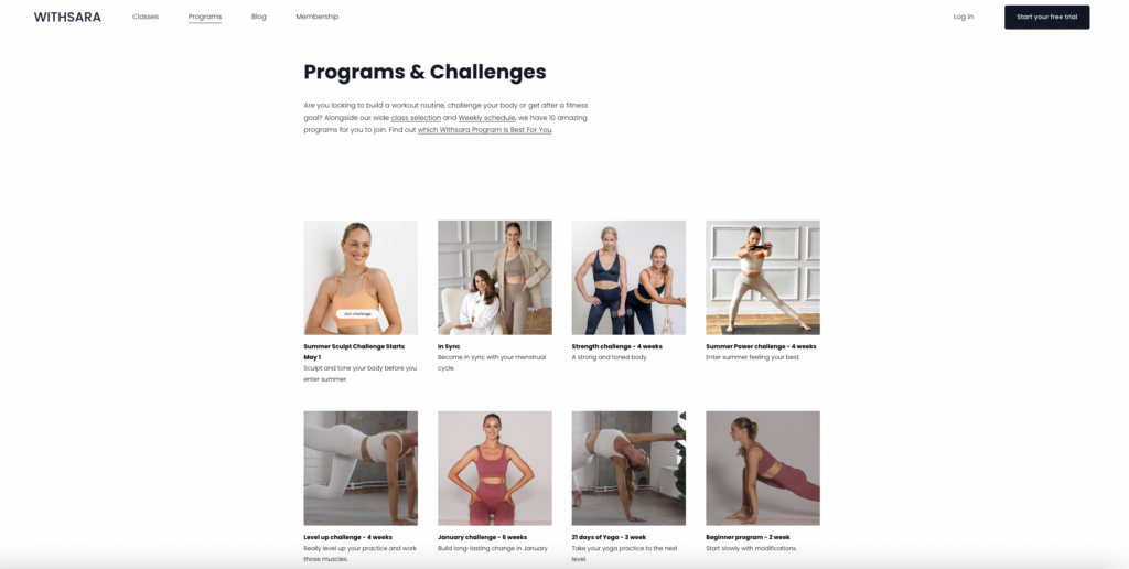 Fitness membership content library