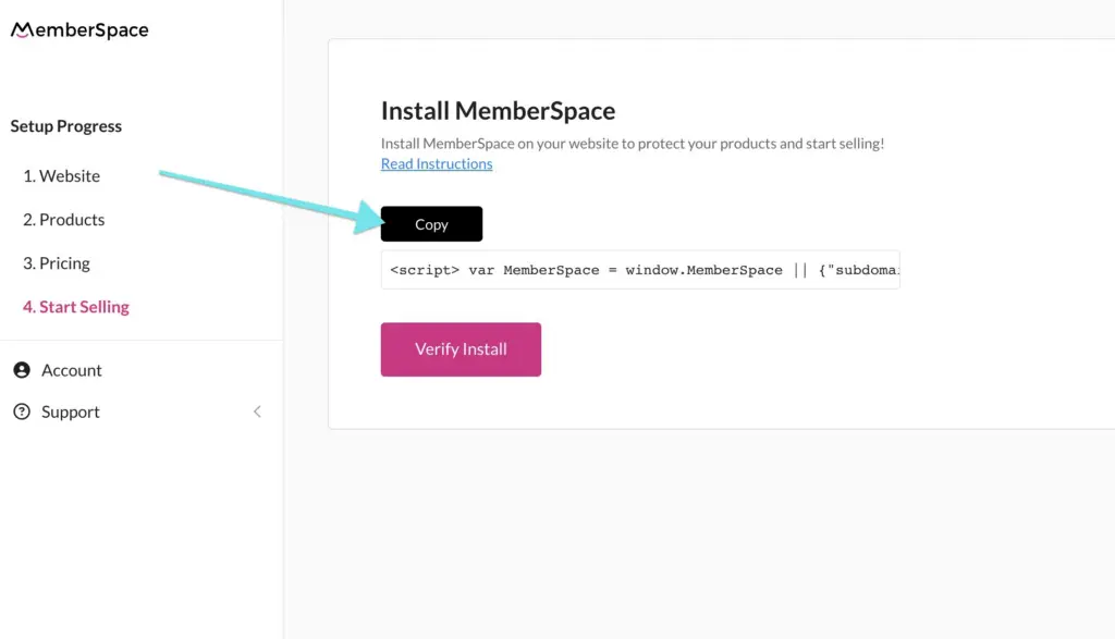 Install memberspace on webflow