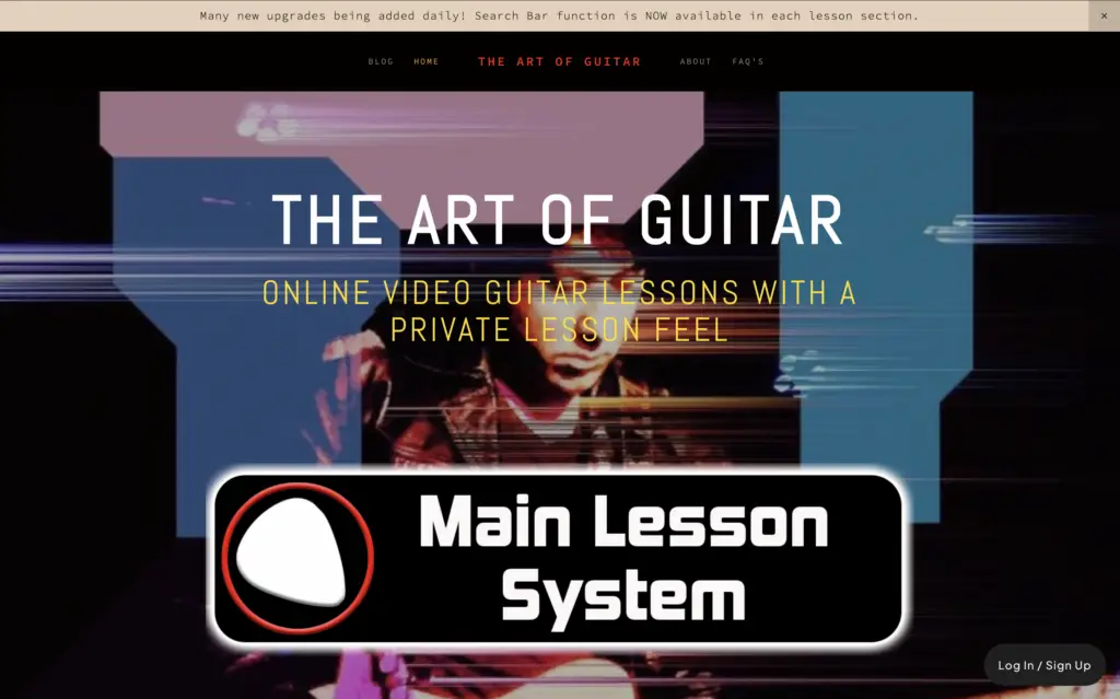 Guitar teaching website